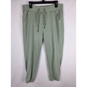 Marika Womens Sage Green Textured Jogger Pants XL Drawstring Pockets Activewear
